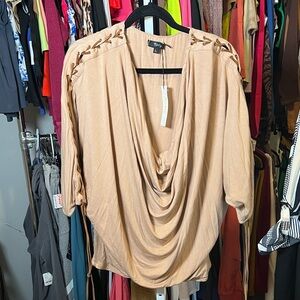 NWT soft Sky Tan lace up top